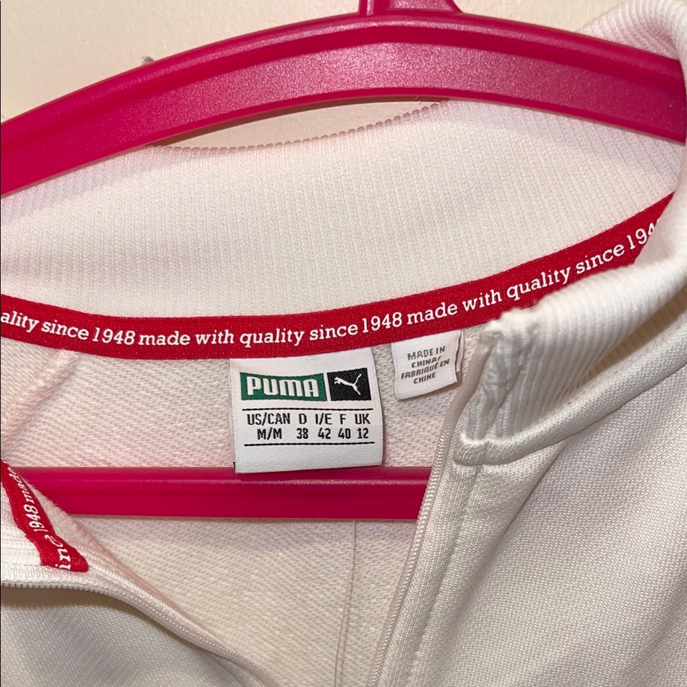 Puma Women's Red and White Half-Zip Sweatshirt Dress - Picture 3 of 7